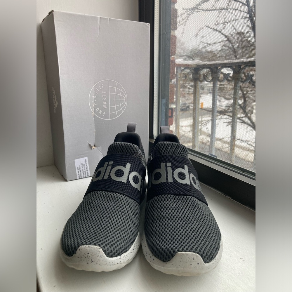 Adidas Kids Black and Gray Slip-On Sneakers